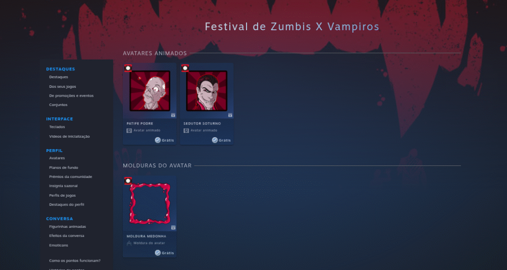 Imagem com as recompensas